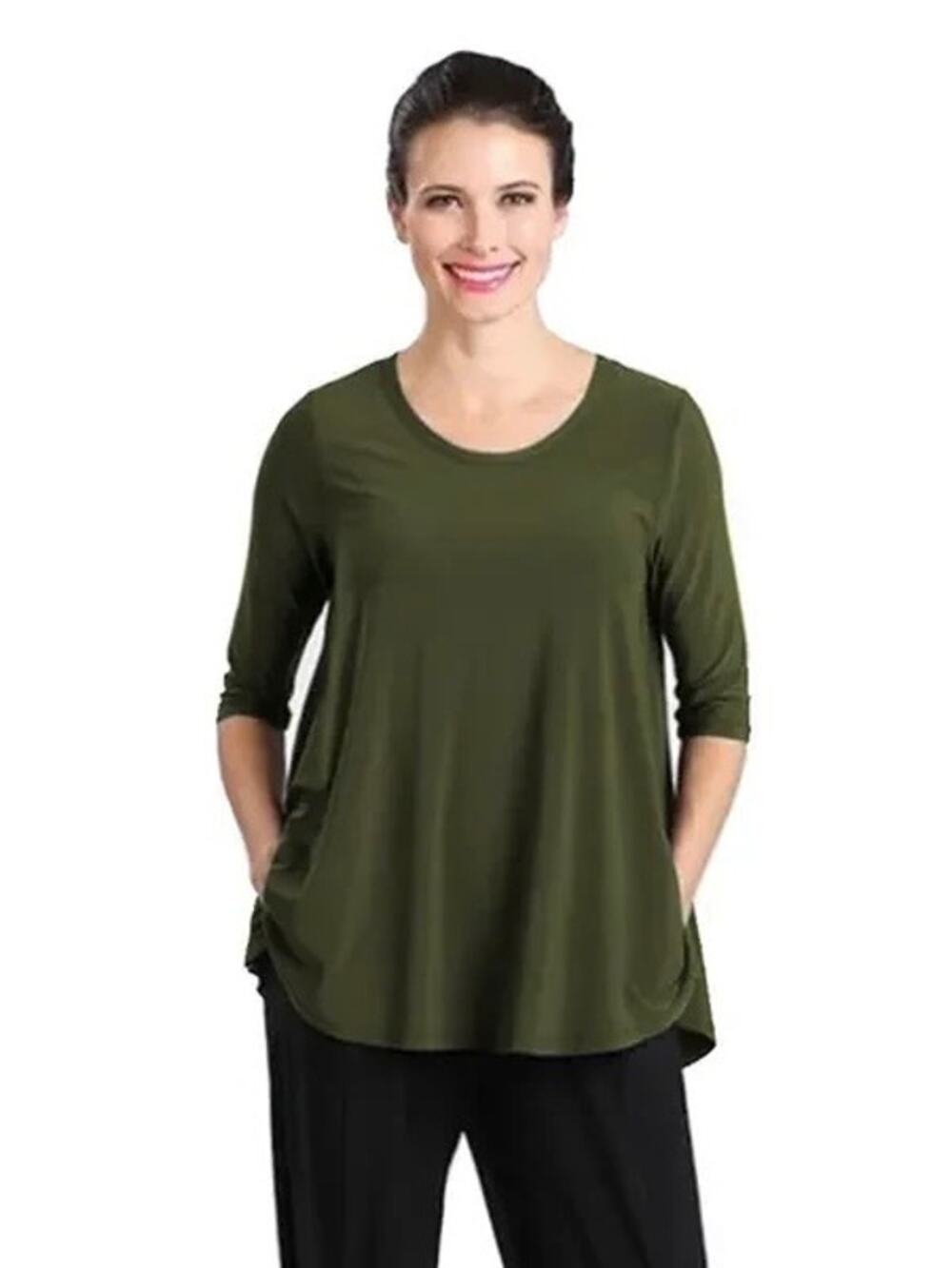 IC by Connie K Green Easy Swing Tunic Blouse Sz.XXL NWT